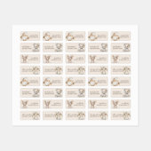 Cute Boho Animals Girl Kids Waterproof Name ラベル (シート)