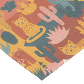 Cute Boho Desert Cats Cactus Succulent Pattern ショートテーブルランナー (コーナー)