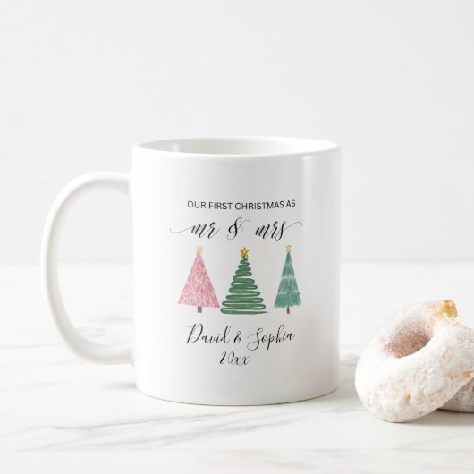 cute boho first Christmas together mug コーヒーマグカップ (ドーナツ)