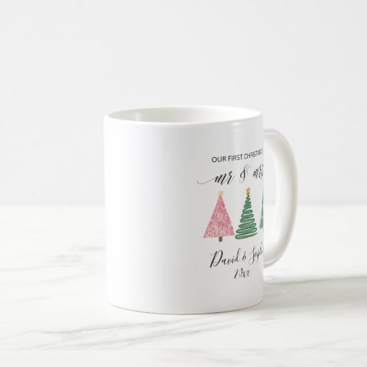 cute boho first Christmas together mug コーヒーマグカップ (正面右)
