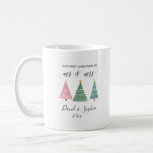 cute boho first Christmas together mug コーヒーマグカップ (左)