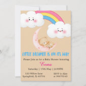 Cute Boho Little Dreamer Baby Shower Invitation  カード (正面)