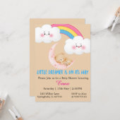 Cute Boho Little Dreamer Baby Shower Invitation  カード (正面/裏面インサイチュ)