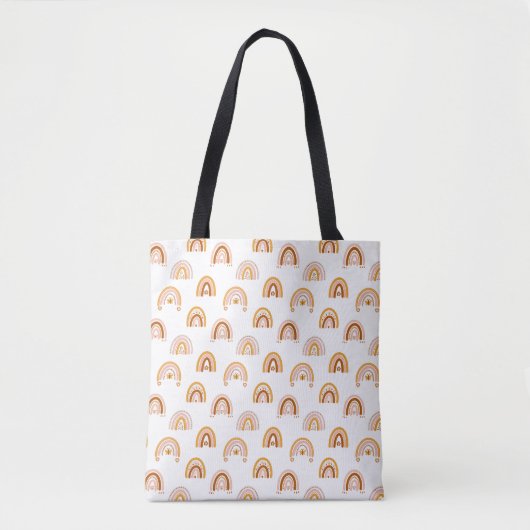 Cute Boho Rainbow Pattern Tote Bag トートバッグ (正面)