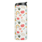 Cute Boho Rainbows, Hearts, and Flowers タンブラー (回転左)
