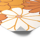 Cute Boho Retro Floral Bridal Shower Welcome Sign ポスター (角)