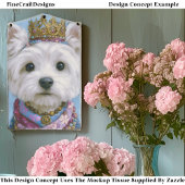 Cute Boho Royal Westie Dog, Crown EV7 Decoupage 薄葉紙