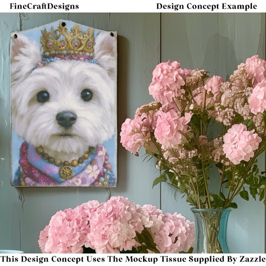 Cute Boho Royal Westie Dog, Crown EV7 Decoupage 薄葉紙