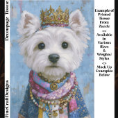 Cute Boho Royal Westie Dog, Crown EV7 Decoupage 薄葉紙