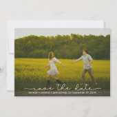 Cute Boho Script Modern Save The Date Card セーブザデート (正面)