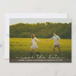 Cute Boho Script Modern Save The Date Card セーブザデート