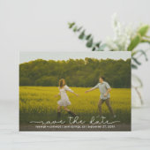 Cute Boho Script Modern Save The Date Card セーブザデート (スタンド正面)