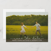 Cute Boho Script Modern Save The Date Card セーブザデート (正面/裏面)
