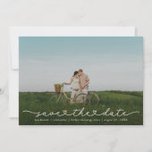 Cute Boho Script Modern Save The Date Card セーブザデート (正面)
