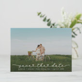 Cute Boho Script Modern Save The Date Card セーブザデート (スタンド正面)