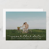 Cute Boho Script Modern Save The Date Card セーブザデート (正面/裏面)