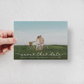 Cute Boho Script Modern Save The Date Card セーブザデート