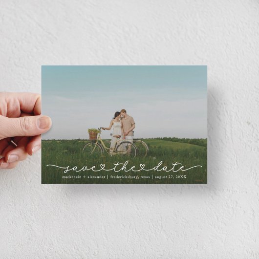 Cute Boho Script Modern Save The Date Card セーブザデート