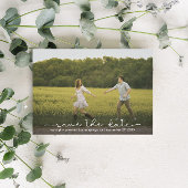 Cute Boho Script Modern Save The Date Card セーブザデート