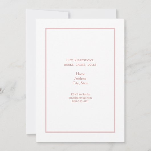 Cute Boho Teddy Bear Birthday Party 招待状 (裏面)