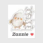 Cute Boho Watercolor Bird Signature Script  シール (シート)