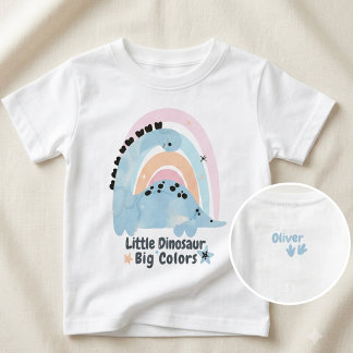 Cute Boho Watercolor Dinosaur Toddler, Personalize ベビーTシャツ