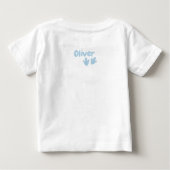 Cute Boho Watercolor Dinosaur Toddler, Personalize ベビーTシャツ (裏面)
