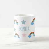 Cute Boho Whimsical Rainbow Girls  コーヒーマグカップ (中央)