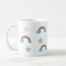 Cute Boho Whimsical Rainbow Girls  コーヒーマグカップ