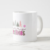 Cute Boho Xmas Tree Sublimation Design ジャンボコーヒーマグカップ (正面右)