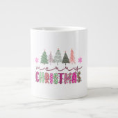 Cute Boho Xmas Tree Sublimation Design ジャンボコーヒーマグカップ (正面)
