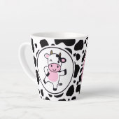 Cute “Bom Dia Muuuuu” Kawaii Cow Design カフェラテマグ (左アングル)