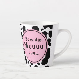 Cute “Bom Dia Muuuuu” Kawaii Cow Design カフェラテマグ