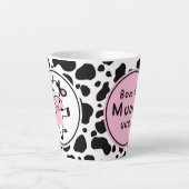 Cute “Bom Dia Muuuuu” Kawaii Cow Design カフェラテマグ (正面)