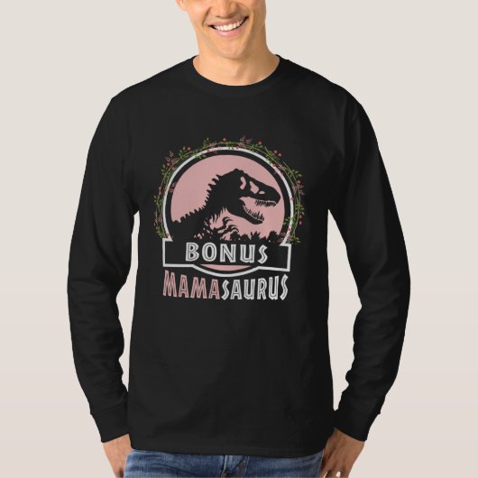 Cute Bonus Mama Saurus Rex Mamasaurus Stepmom Moth Tシャツ (正面)