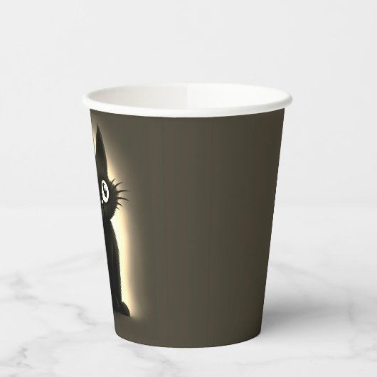 Cute Boo Black Cat Halloween 紙コップ (左)