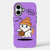 Cute Boo Ghost Girly iPhone 16 Phone Case – Kawaii Case-Mate iPhoneケース (裏面)
