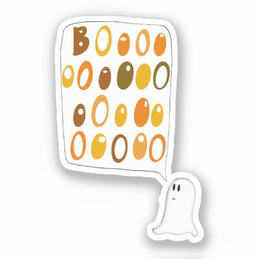 Cute BOO Ghost Halloween シール (正面)
