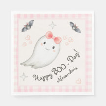 Cute Boo Ghost Pink Birthday Party Girl