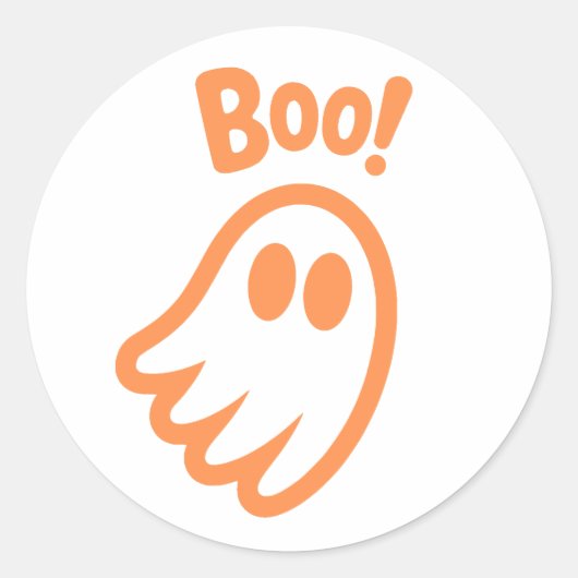Cute Boo! - Kids Halloween Design ラウンドシール (正面)