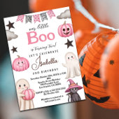 cute boo party pink ghost – Halloween 2nd birthday 招待状