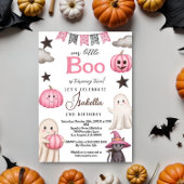 cute boo party pink ghost – Halloween 2nd birthday 招待状