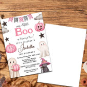 cute boo party pink ghost – Halloween 2nd birthday 招待状