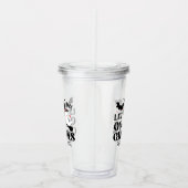 Cute Boo Spooky Ghost Halloween Pink Girl アクリルタンブラー (右)