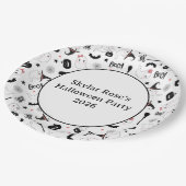 Cute Boo Spooky Ghost Halloween Pink Girl ペーパープレート (アングル)