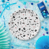 Cute Boo Spooky Ghost Halloween Pink Girl ペーパープレート (パーティー)