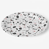 Cute Boo Spooky Ghost Halloween Pink Girl ペーパープレート (アングル)