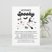 Cute Boo Spooky Ghost Halloween Pink Girl 招待状 (スタンド正面)