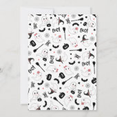 Cute Boo Spooky Ghost Halloween Pink Girl 招待状 (裏面)