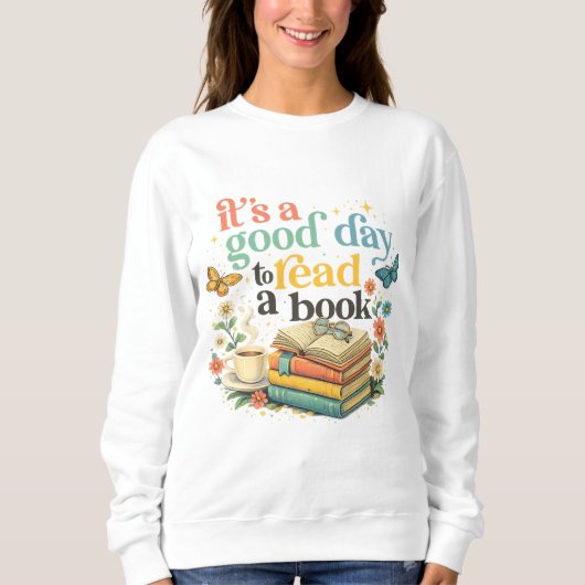 Cute Book Lover Graphic Tee スウェットシャツ (正面)